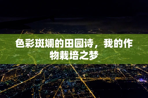 色彩斑斓的田园诗，我的作物栽培之梦