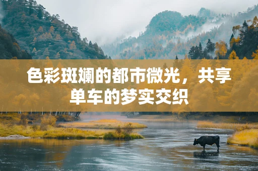 色彩斑斓的都市微光，共享单车的梦实交织