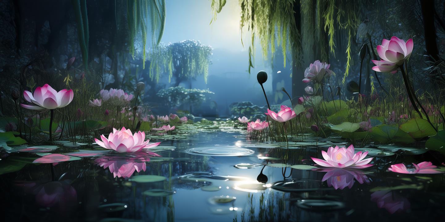 莲韵绘梦，笔触间的现实与梦想交织