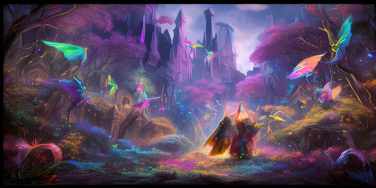 色彩斑斓的巫师世界，梦与现实的交织画卷