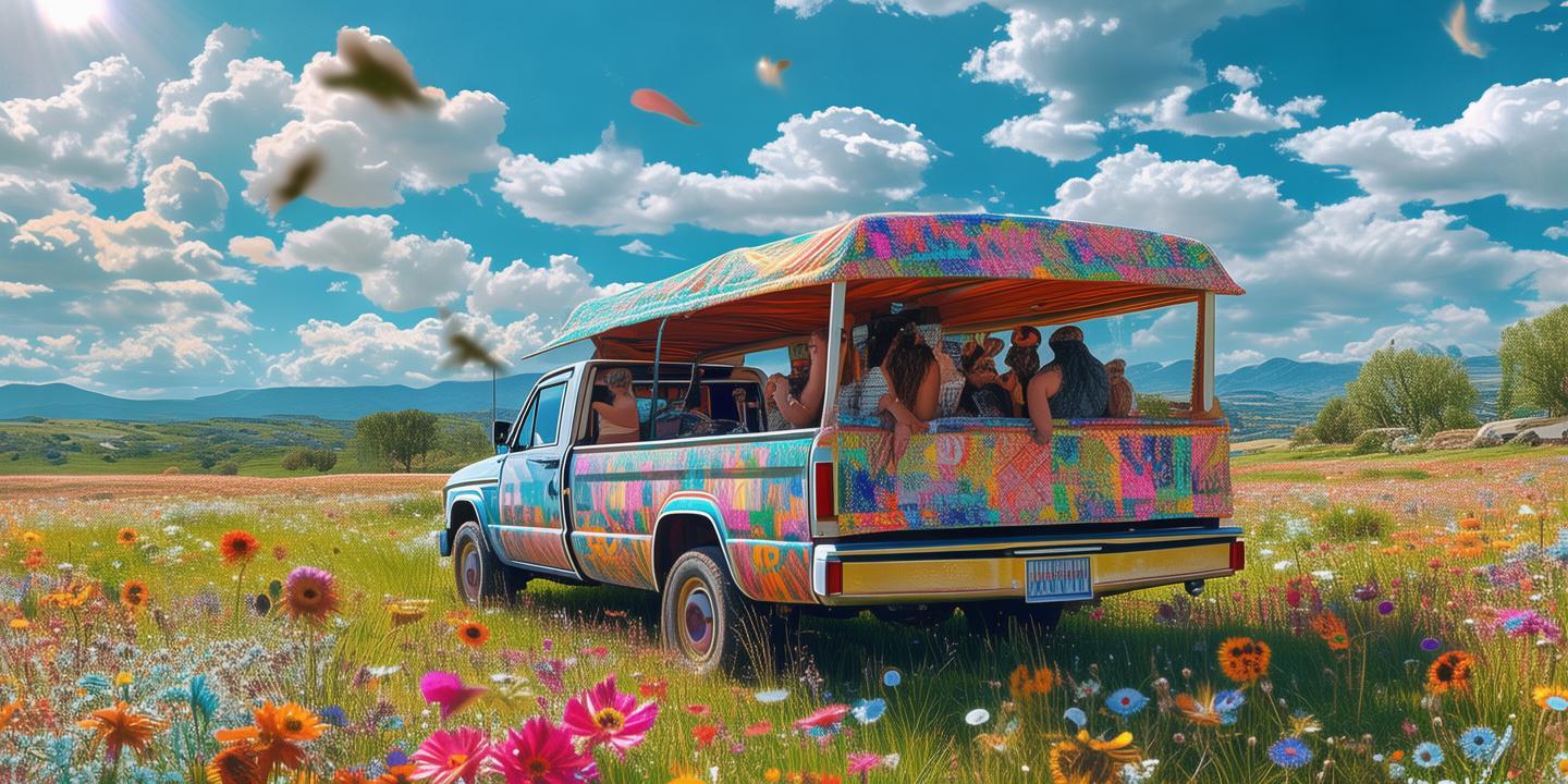色彩斑斓的梦想之旅，皮卡车下的生活剪影
