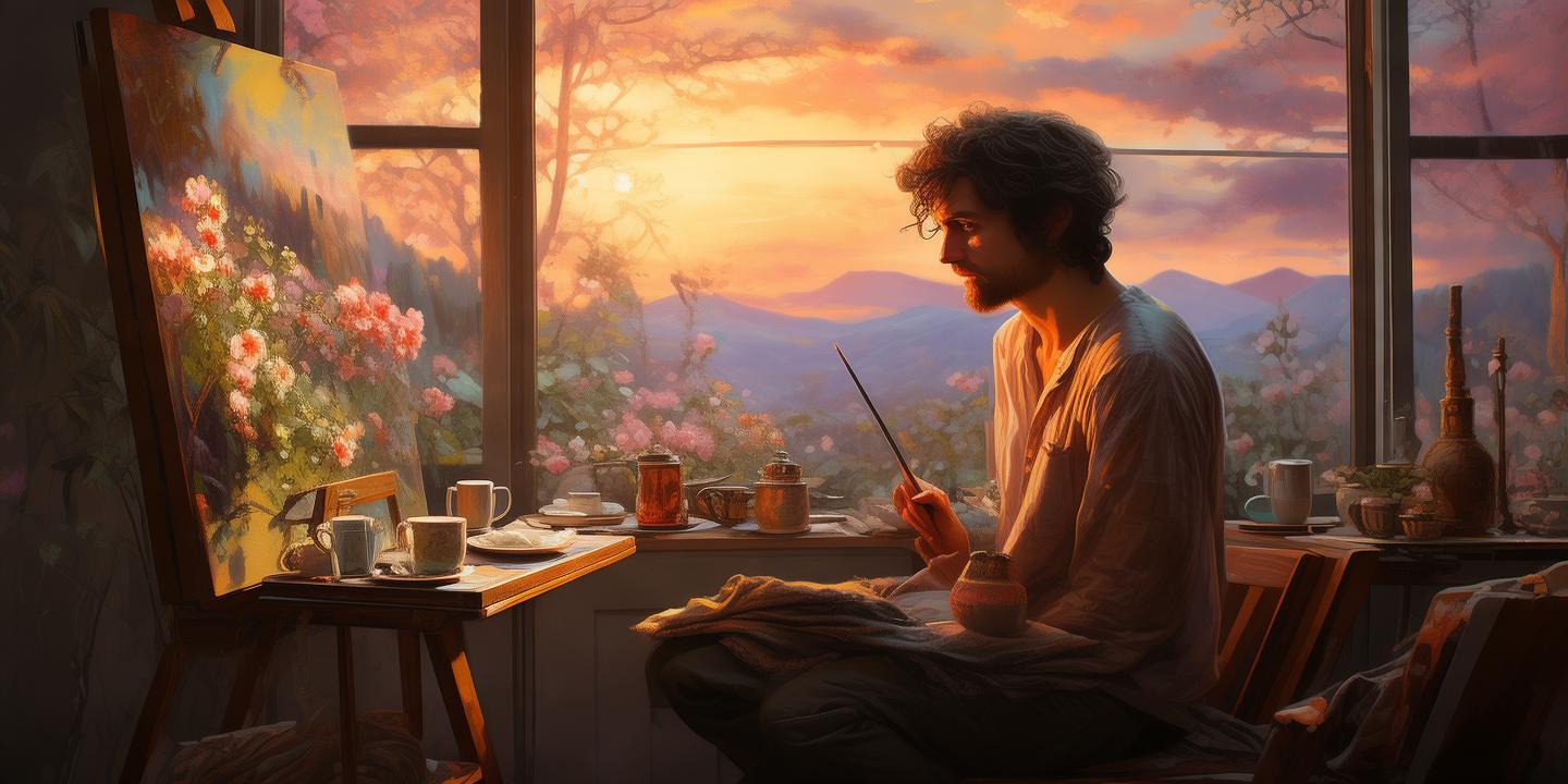 茶香中的梦境与现实，一位画家的色彩日记