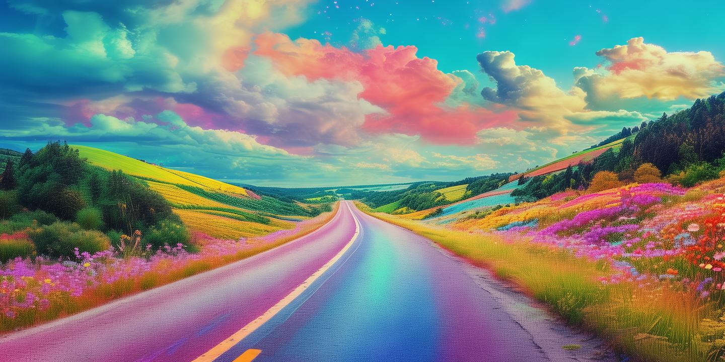 色彩斑斓的省道，梦想与现实的交织画卷