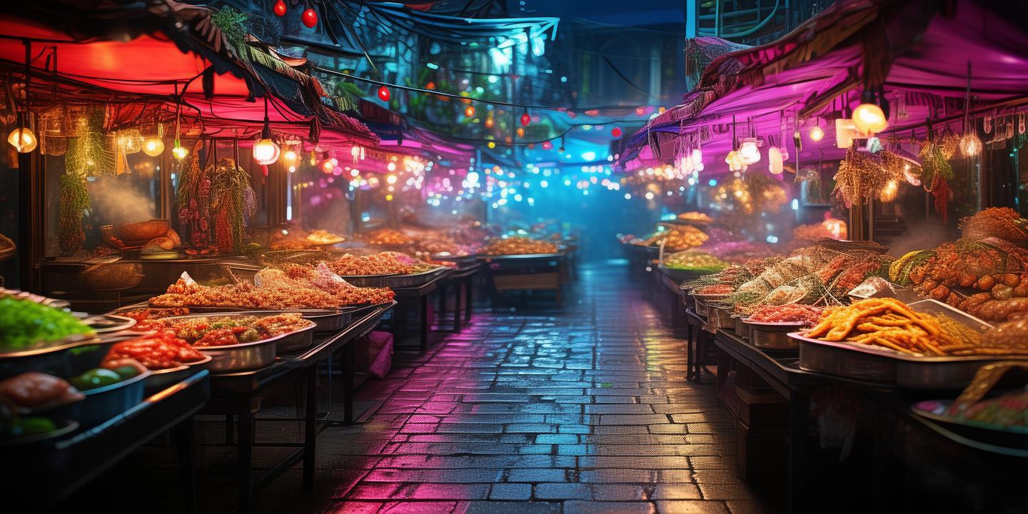 色彩斑斓的梦想，美食街的梦幻现实