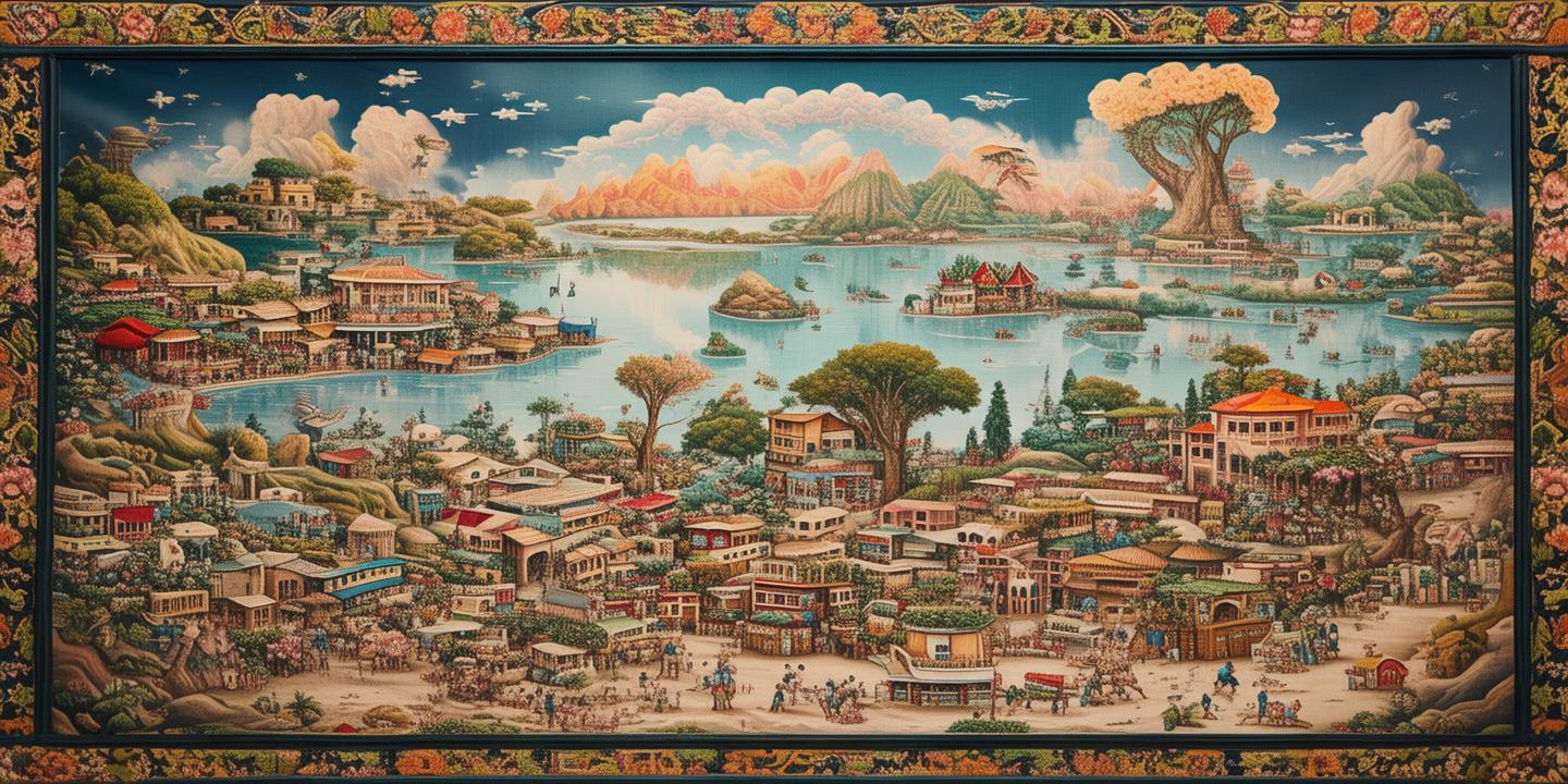 挂毯上的生活画卷，梦想与现实的交织