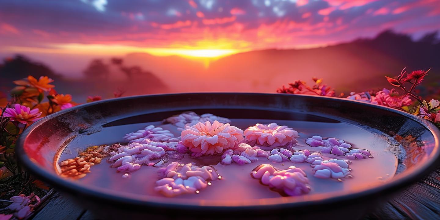 色彩斑斓的晨曦，豆腐脑花的梦幻现实