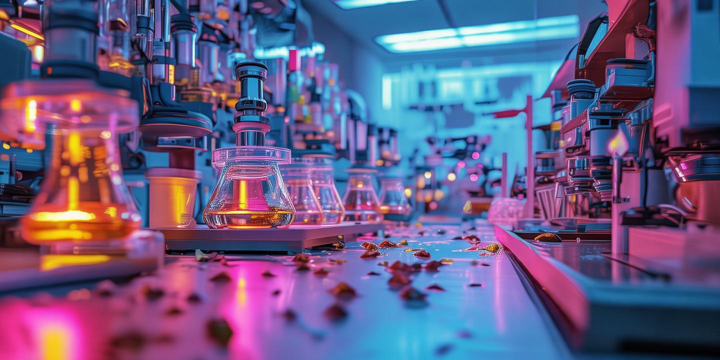 色彩斑斓的医学实验室，梦想与现实的交响曲
